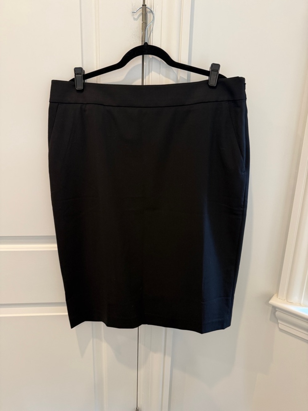 Banana Republic Black Siena Wool Pencil Skirt Size 16 NWT